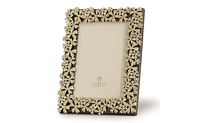 L'objet 24k Gold-plated Swarovski Crystal Garland Picture Frame, 8 X 10 In Gold