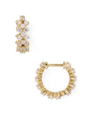 Nadri - Lattice Huggie Hoop Earrings