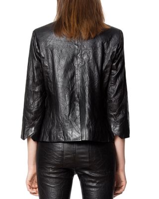 Verys Crinkled Leather Jacket Brand Name