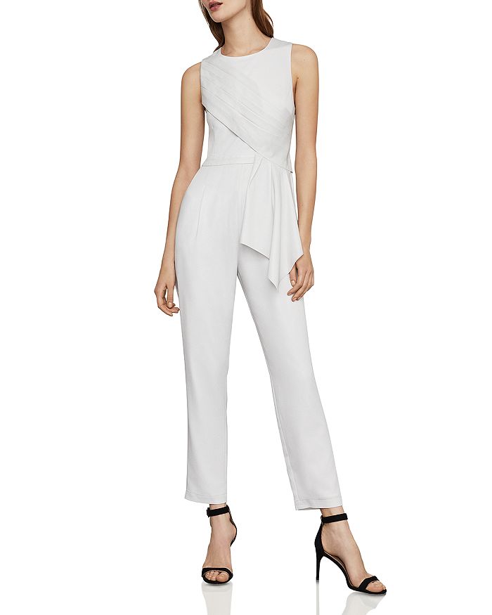 BCBGMAXAZRIA Metallic Pleated Front Jumpsuit Bloomingdale s