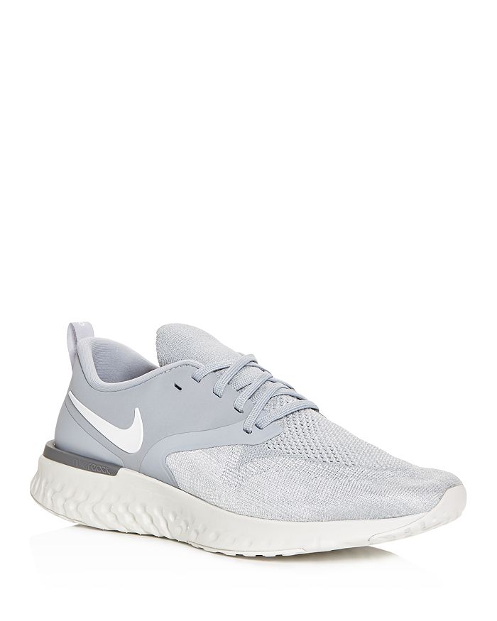 Nike Odyssey React 2 Flyknit Running Shoe In Gray/white