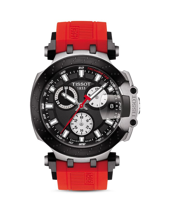Shop Tissot T-race Chronograph, 47.6mm In Black/red