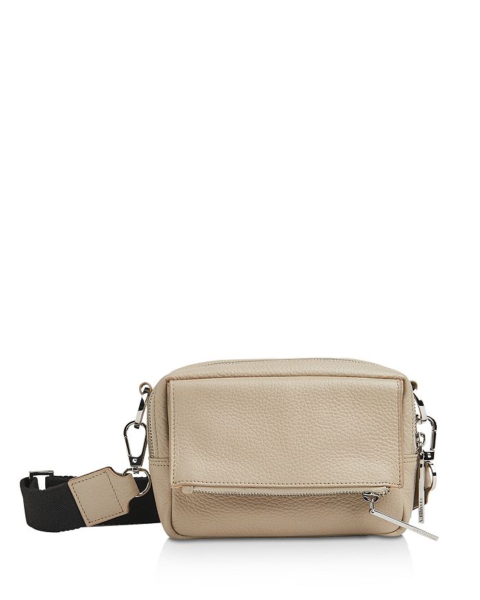 Whistles Bibi Leather Crossbody In Taupe