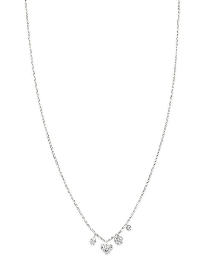 Meira T 14k White Gold Diamond Starburst Necklace, 18