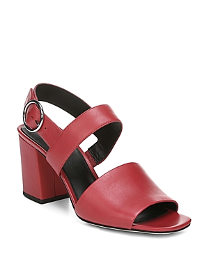 Via Spiga Women's Evelyne Block Heel Sandals In Red Leather