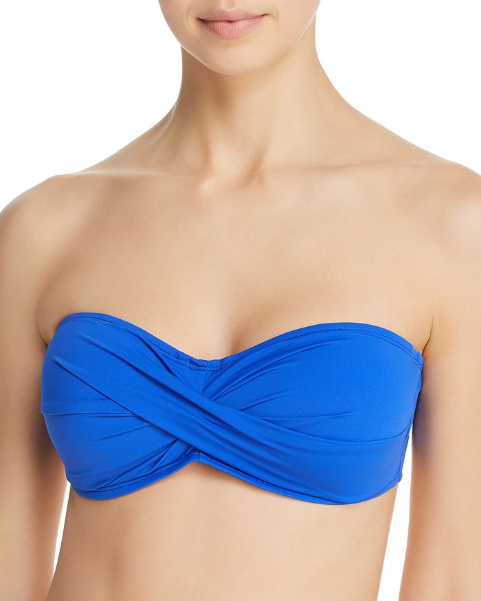 Tommy Bahama Pearl Twist Bandeau Bikini Top In Beach Glass