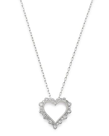 Bloomingdale's Diamond Heart Pendant Necklace in 14K White Gold, 0.30 ...