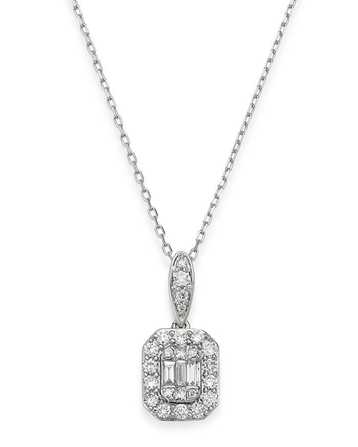 Bloomingdale's Diamond Mosaic Pendant Necklace in 14K White Gold, 0.50 ...