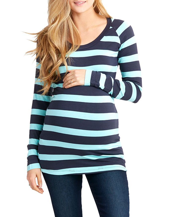 Nom Maternity Phoebe Striped Long-Sleeve Maternity Tee | Bloomingdale's
