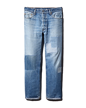 ATELIER AND REPAIRS DETROIT CROPPED RELAXED FIT JEANS IN BLUE,BD0003
