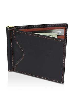 Shop Royce New York Leather Rfid-blocking Money Clip Wallet In Black/tan