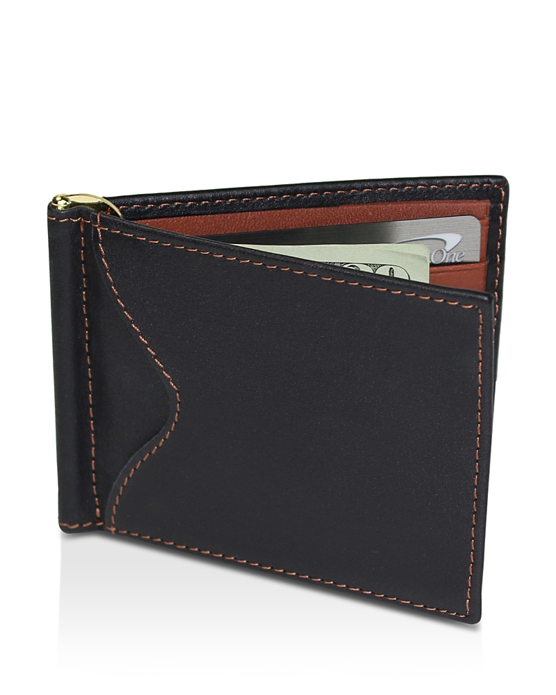 Royce New York Leather Rfid-blocking Money Clip Wallet In Black/tan