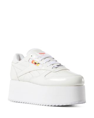 reebok white platform sneakers