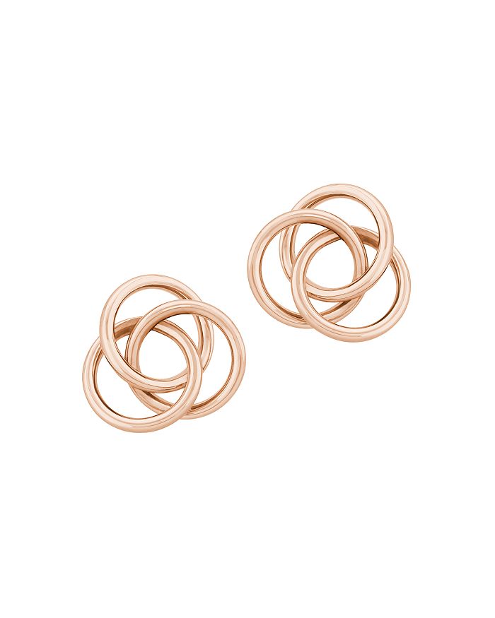 Large Love Knot Earrings in 14K Rose Gold - 100% Exclusive