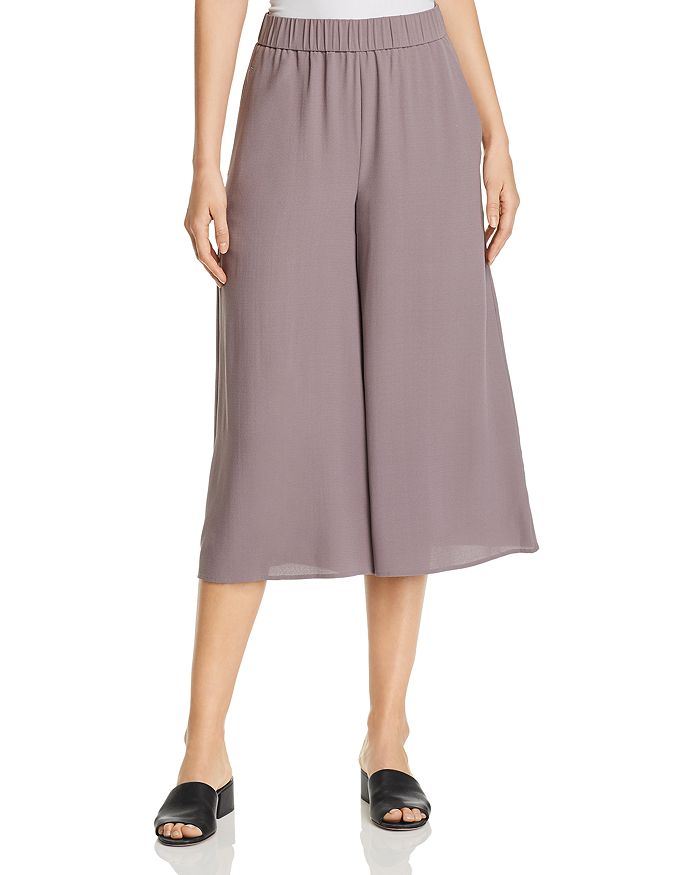 EILEEN FISHER CROPPED SILK PALAZZO PANTS,S9GC1-P4149M