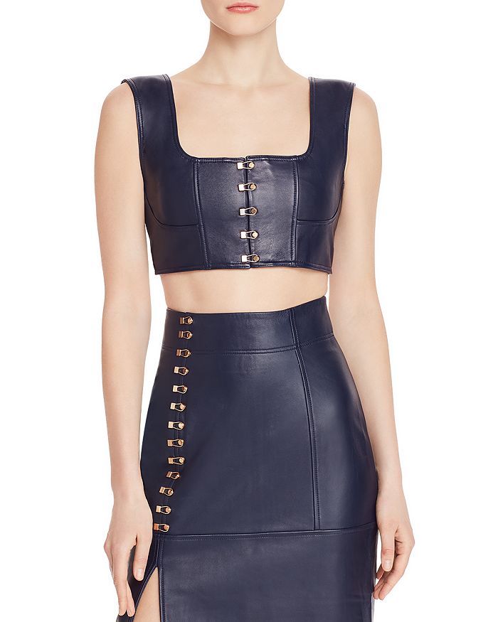 ALICE MCCALL ALICE MCCALL SWEET STREET LEATHER CROP TOP,AMT2708
