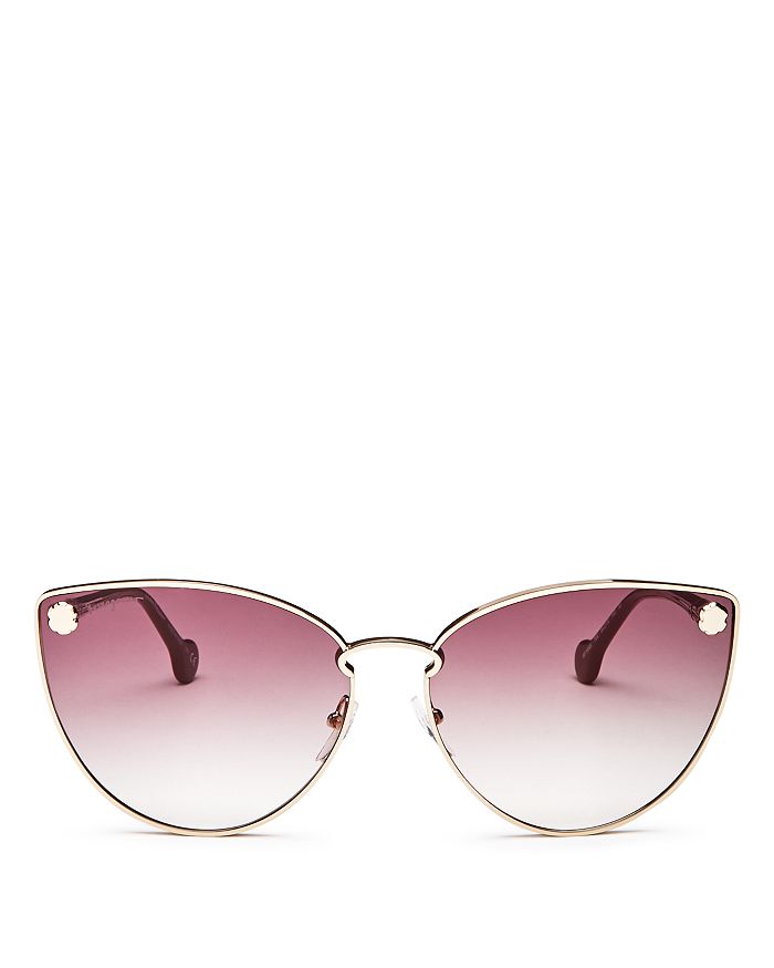 Ferragamo Women's Fiore Cat Eye Sunglasses, 64mm In Gold/brown