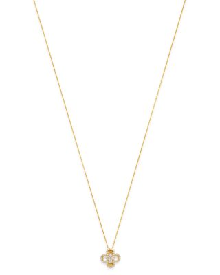 Diamond Clover Pendant Necklace in 14K Yellow Gold, 0.15 ct. t.w. - 100% Exclusive