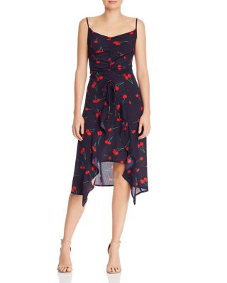 knee length dresses for ladies Griselda Cherry Printed Ruffle Midi Dress main image 1