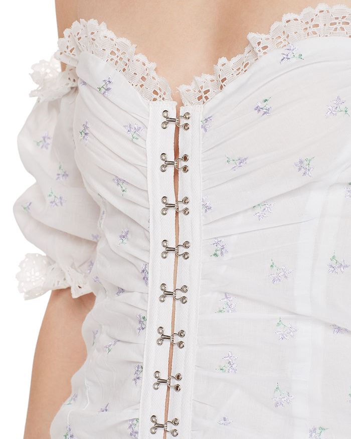 FOR LOVE & LEMONS MAGNOLIA OFF-THE-SHOULDER MINI DRESS