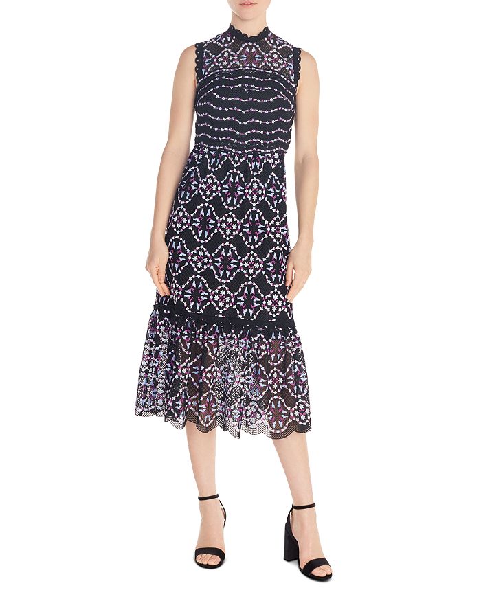 Sandro printed clearance midi dress