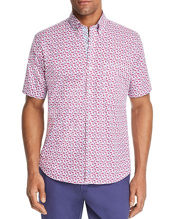 TailorByrd Short-Sleeve Watermelon-Print Classic Fit Button-Down Shirt ...