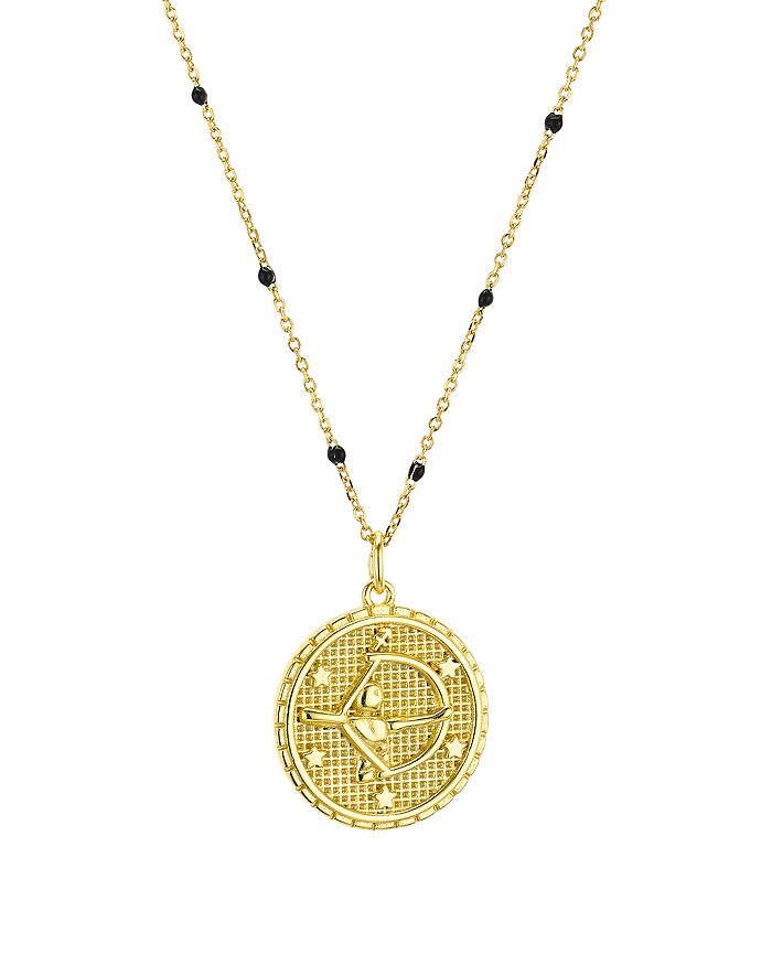 ARGENTO VIVO Zodiac Necklace in 14K Gold-Plated Sterling Silver, 16",826412GBLK