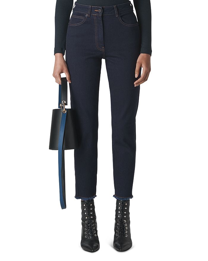 Whistles High-waist Barrel-leg Jeans In Dark Denim In Dark Denim
