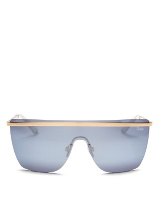 Quay GET RIGHT Gold Shield Sunglasses with blue lenses Quay Australia Get Right Sunglasses - Go-Optic.com - SOLD OUT main image 3