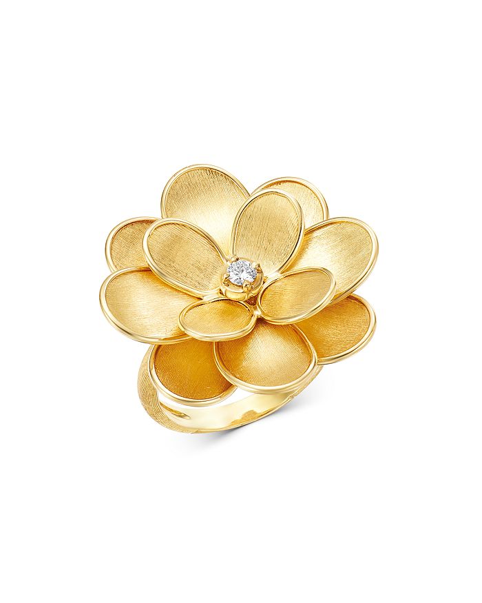 Marco Bicego 18k Yellow Gold Petali Diamond Flower Ring In White/gold