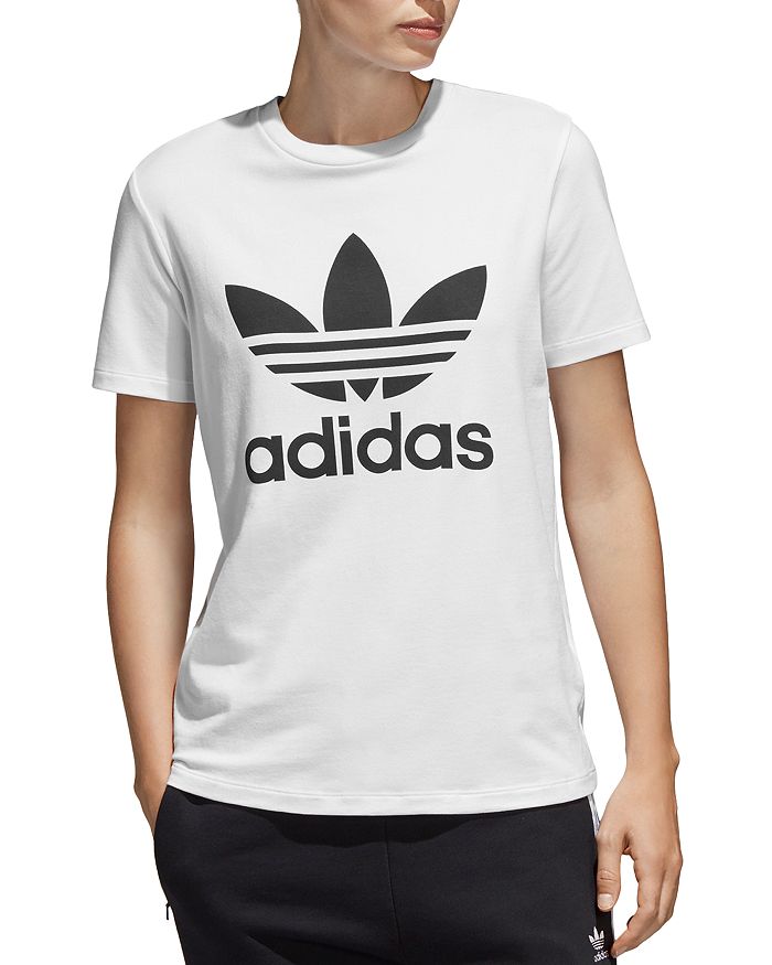 Adidas Originals Trefoil Logo Tee In White/black