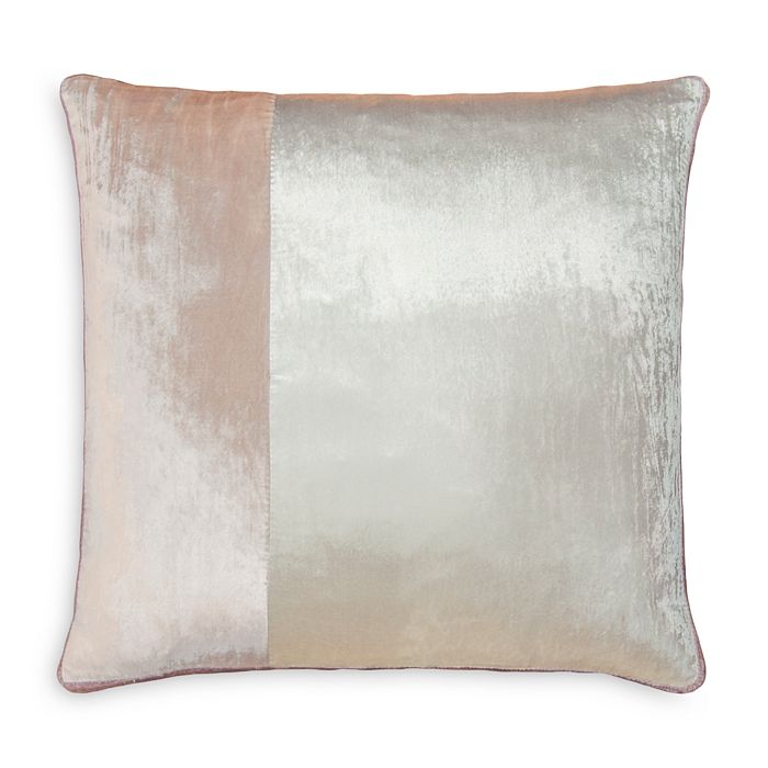 Kevin O'brien Studio Color-block Velvet Decorative Pillow, 22 X 22 In Pearl