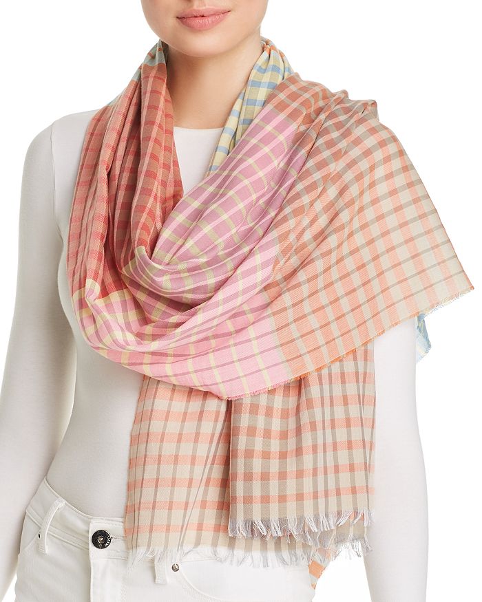 Abstract Color-block Plaid Scarf In Multi