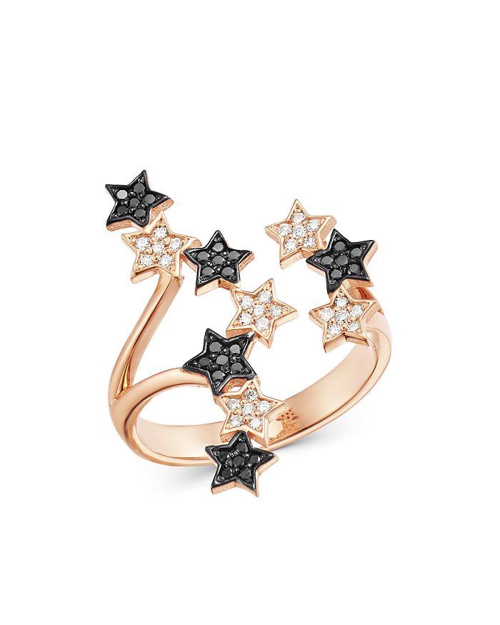 OWN YOUR STORY - 14K Rose Gold Cosmos Black & White Diamond Open Ring