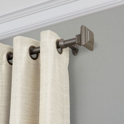 Florence Adjustable Curtain Rod with Square Finials, 28"-48"