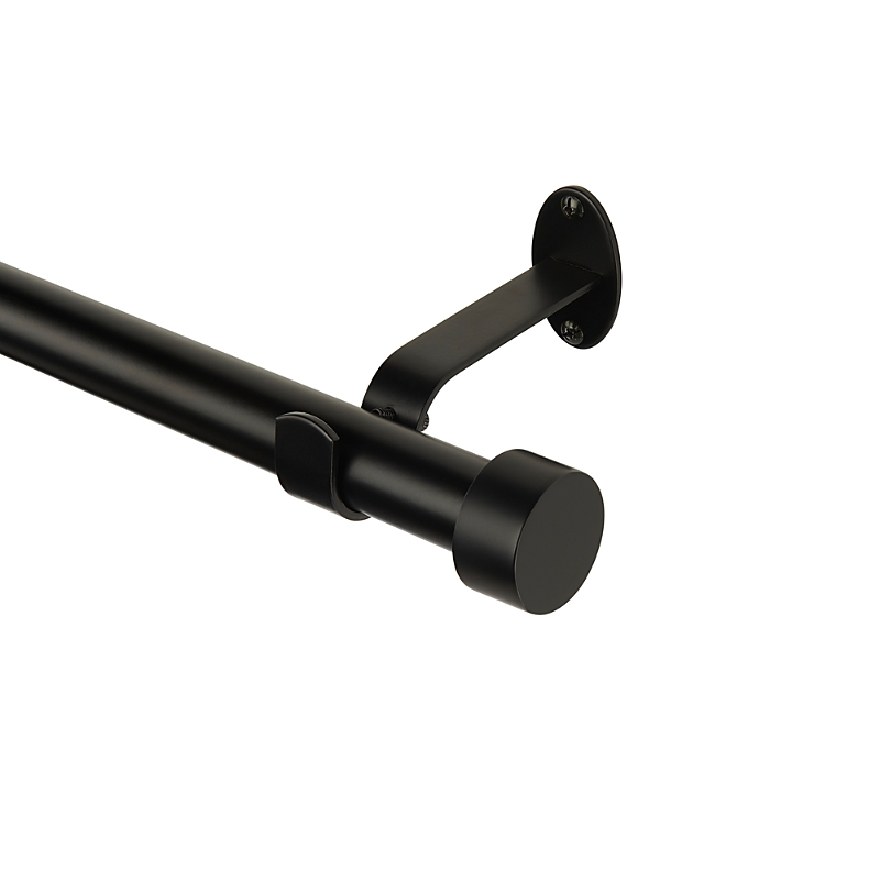 Elrene Home Fashions Serena Adjustable Curtain Rod With Cap Finials, 86-120 In Antique Black