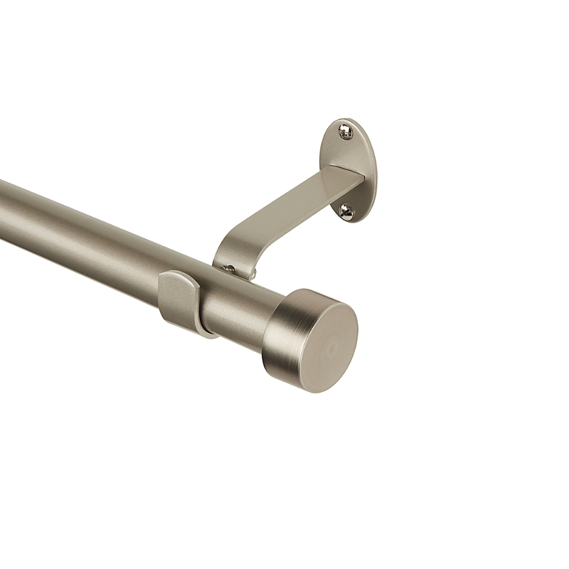 Elrene Home Fashions Serena Adjustable Curtain Rod With Cap Finials, 48-86 In Nickel