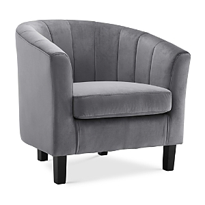Modway Prospect Channel Tufted Upholstered Velvet Armchair In Gray