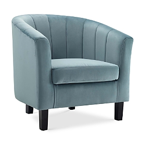 Modway Prospect Channel Tufted Upholstered Velvet Armchair In Light Blue