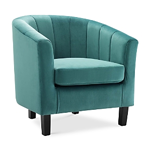 Modway Prospect Channel Tufted Upholstered Velvet Armchair In Teal