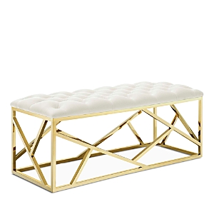 Modway Intersperse Gold Bench In White