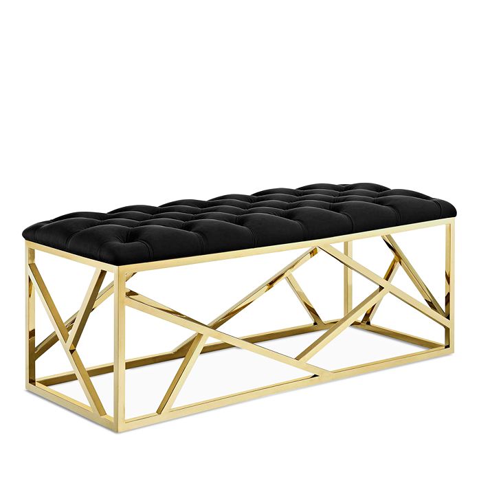 Modway Intersperse Gold Bench In Black