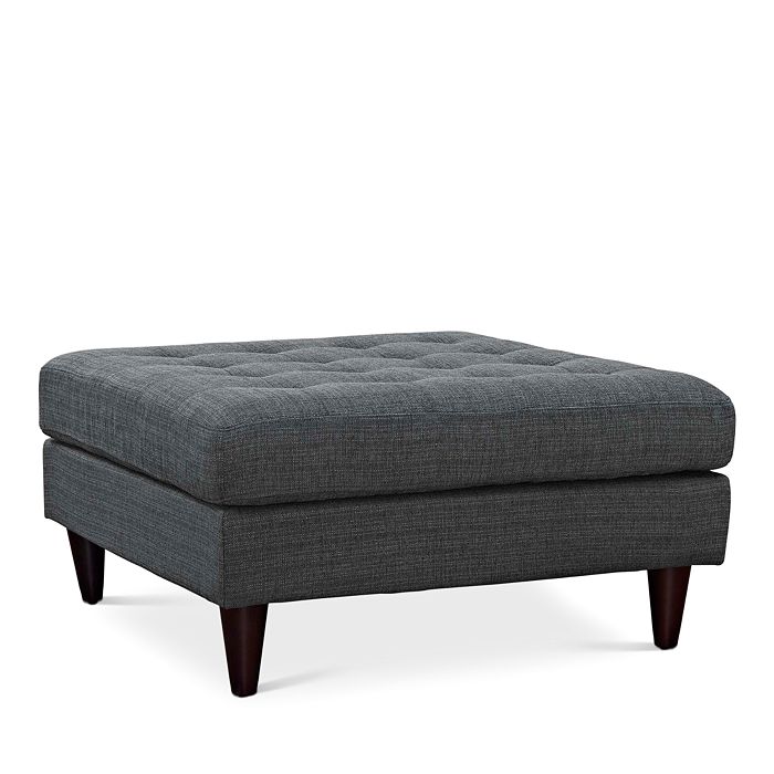 Modway Empress Upholstered Fabric Large Ottoman In Gray