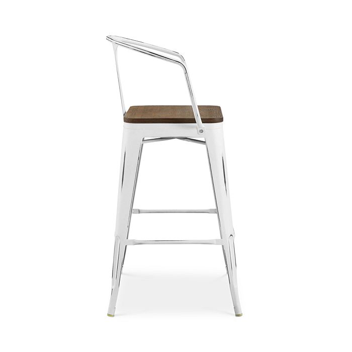 Shop Modway Promenade Wooden Seat Bar Stool With Arms In White