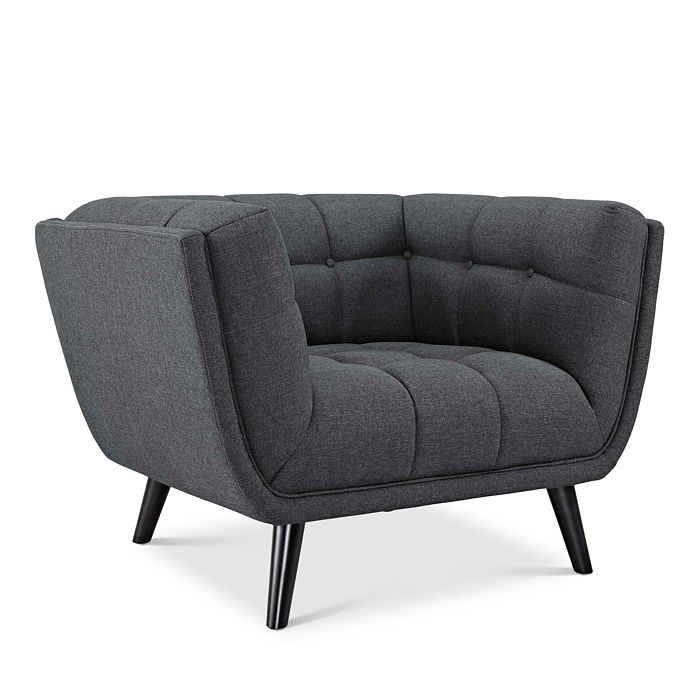 Modway Bestow Upholstered Fabric Armchair In Gray