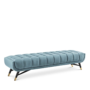 Modway Adept Upholstered Velvet Bench In Sea Blue