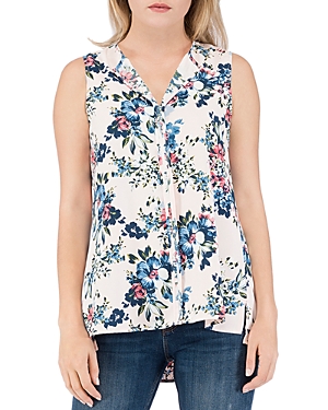 B Collection By Bobeau Lily Sleeveless Floral-print Top In Summer Bouquet