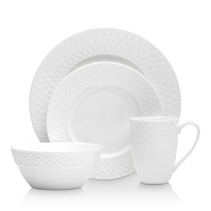 Shop Mikasa Trellis White 16-piece Dinnerware Set