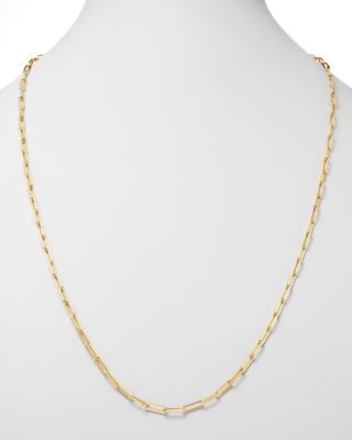18K Yellow Gold Long Link Chain Necklace, 33"