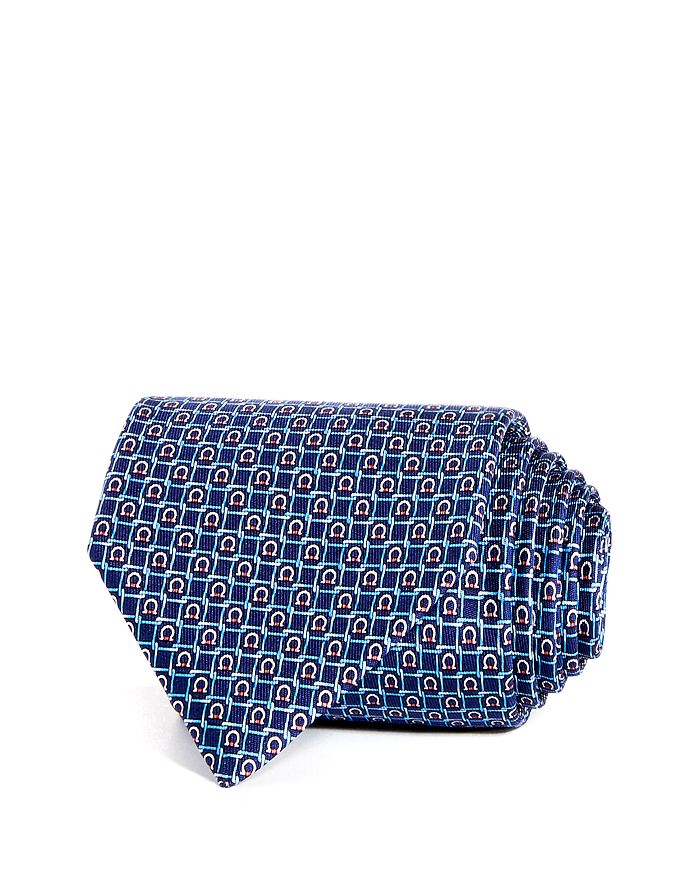FERRAGAMO Gioco Gancini Silk Classic Tie,0702364